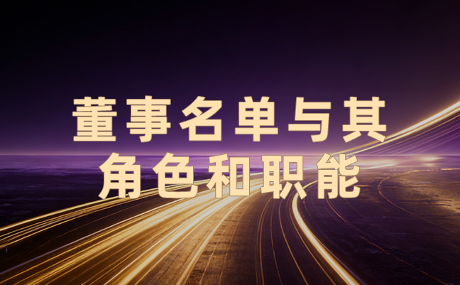 董事名单与其角色和职能